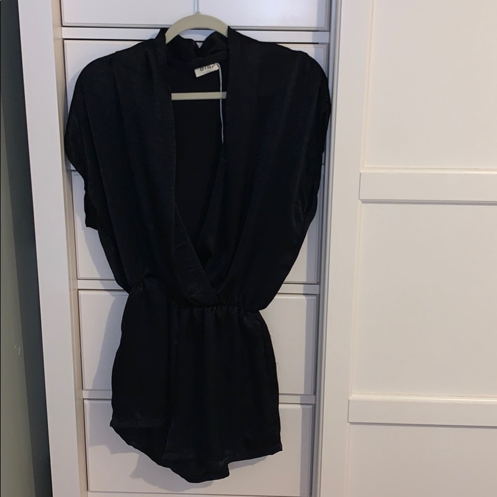 black silky romper